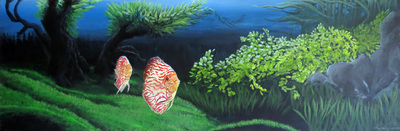 discus fish painting, 1000,- on sale (before 6500,-)