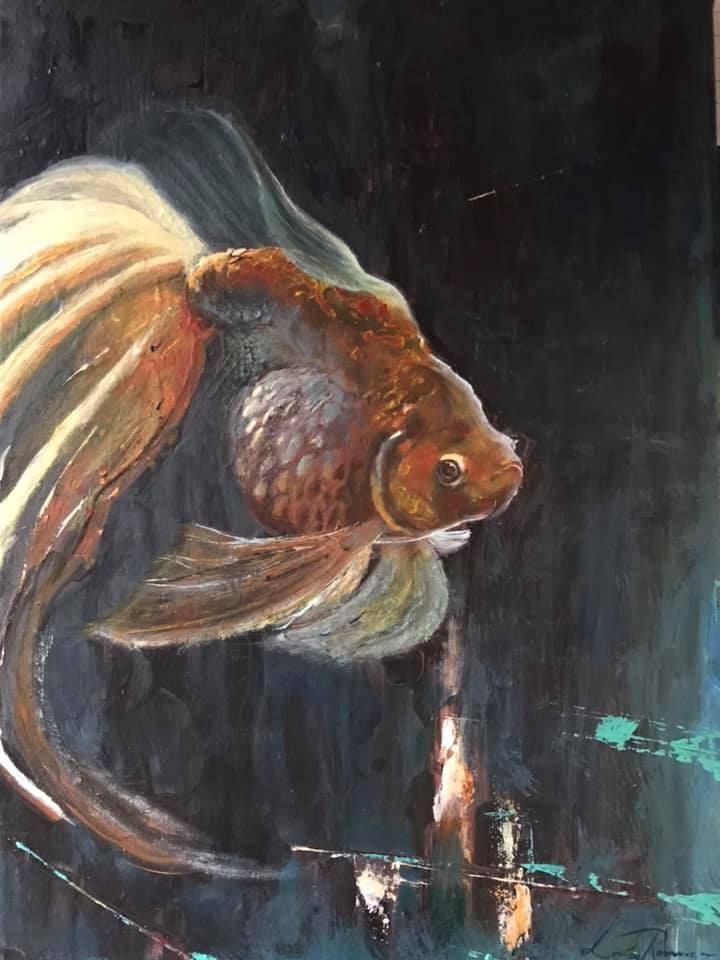 Fish painting, acrylic.